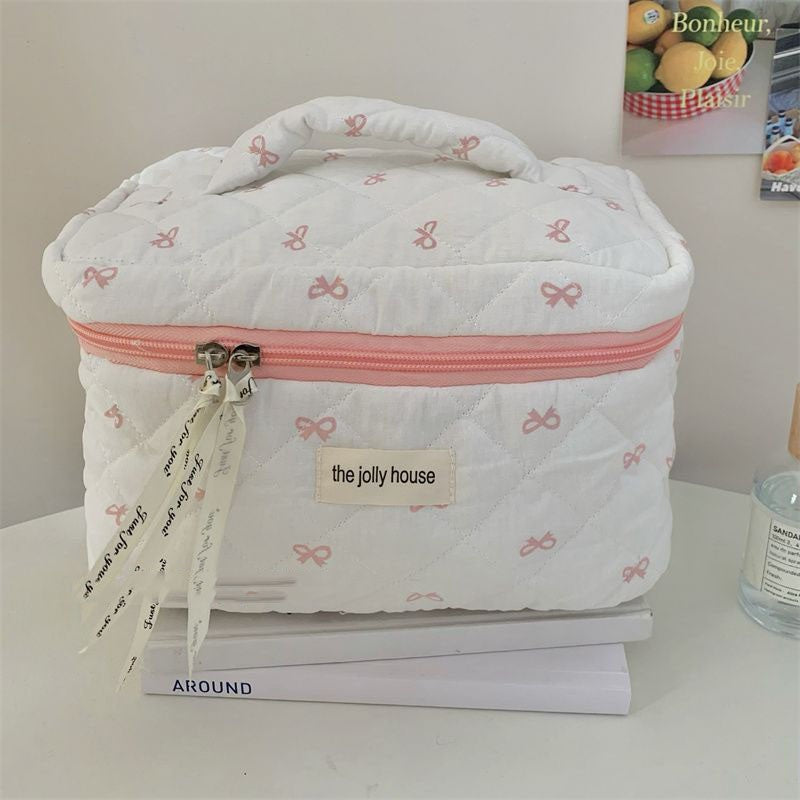 Necessaire Feminina Estampa Cereja – Bolsa Porta Maquiagem Portátil