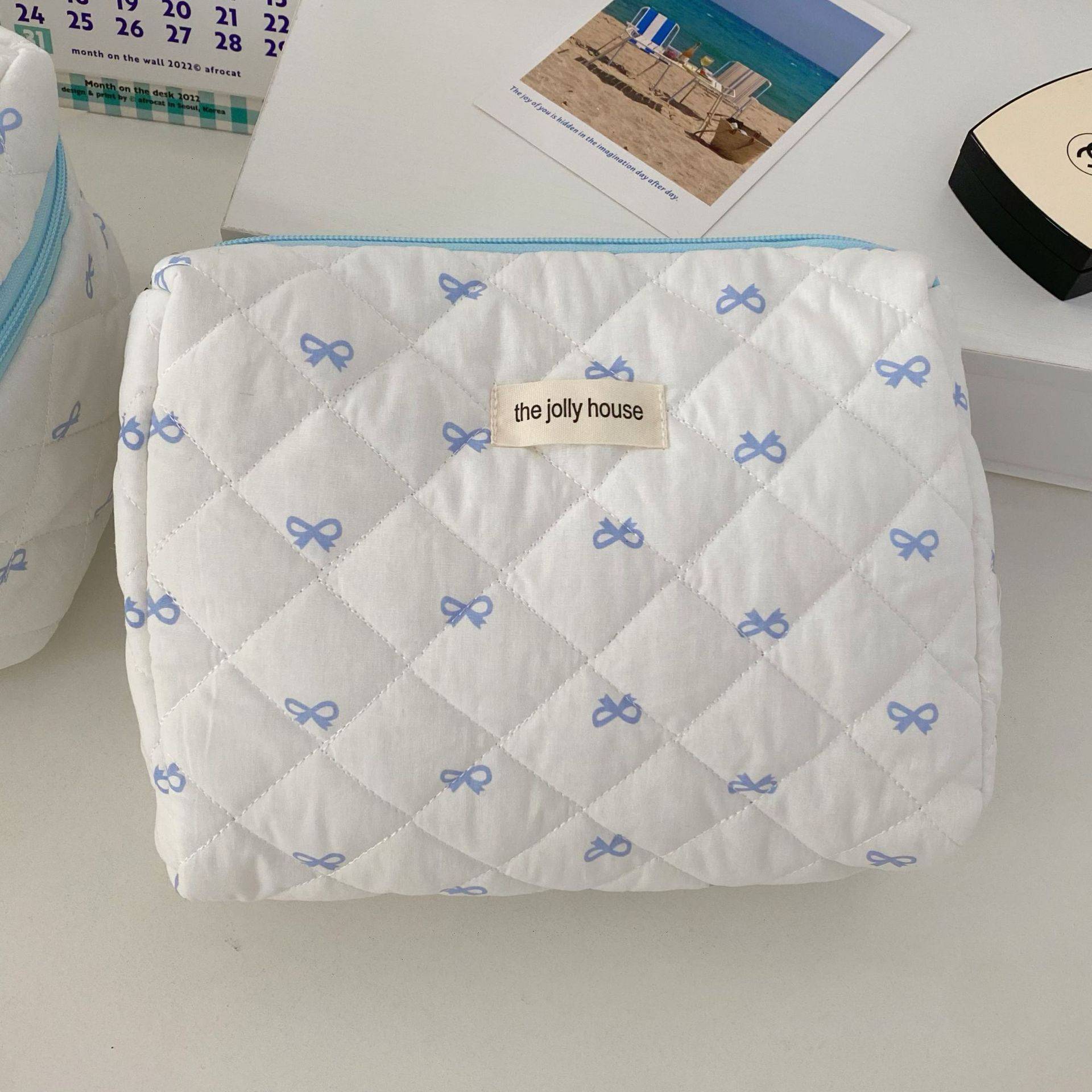 Necessaire Feminina Estampa Cereja – Bolsa Porta Maquiagem Portátil