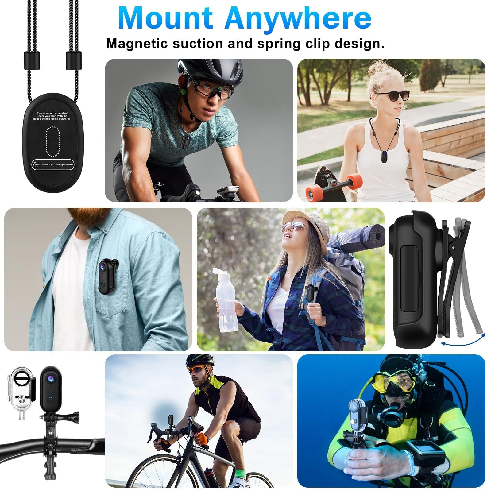 Mini Câmera de Ação 4K Wi-Fi à Prova d’Água com Estabilização – Moto, Bike e Aventuras