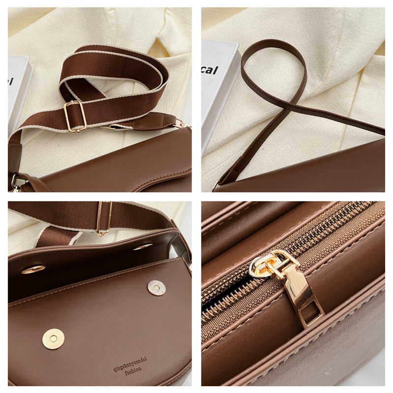 Bolsa Feminina Vintage Sela em Couro PU – Ombro e Transversal