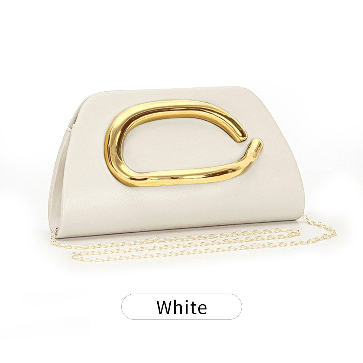 Clutch Feminina Box com Fivela Dourada – Bolsa de Festa Elegante