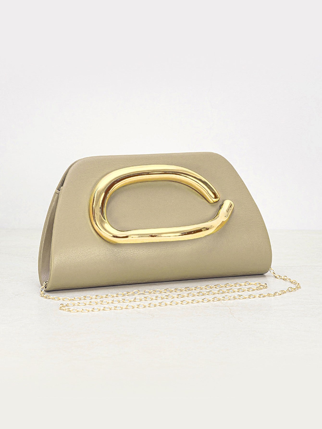Clutch Feminina Box com Fivela Dourada – Bolsa de Festa Elegante