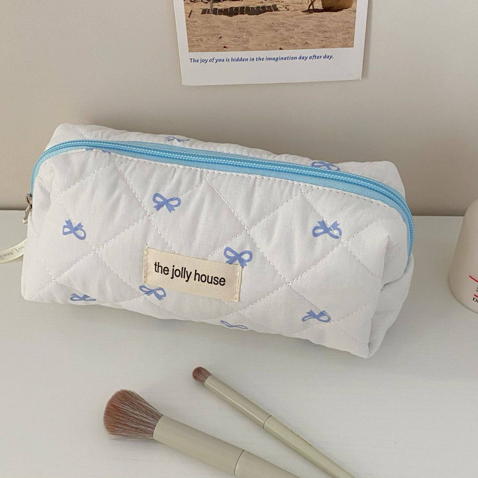 Necessaire Feminina Estampa Cereja – Bolsa Porta Maquiagem Portátil