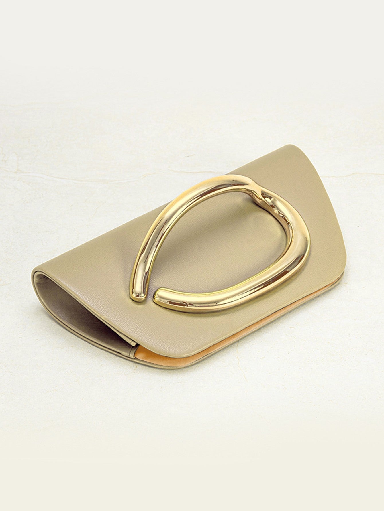 Clutch Feminina Box com Fivela Dourada – Bolsa de Festa Elegante