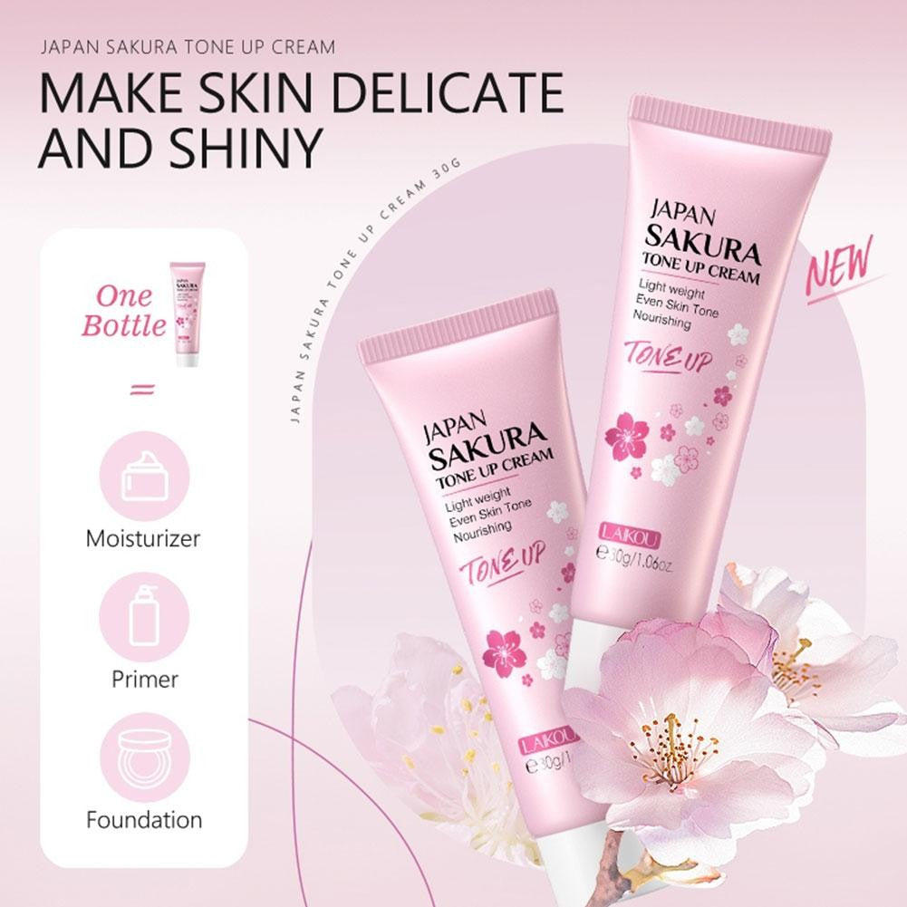 Kit Sakura LAIKOU 6 Itens para Cuidados com a Pele – Limpeza, Sérum, Creme e Protetor Solar Facial
