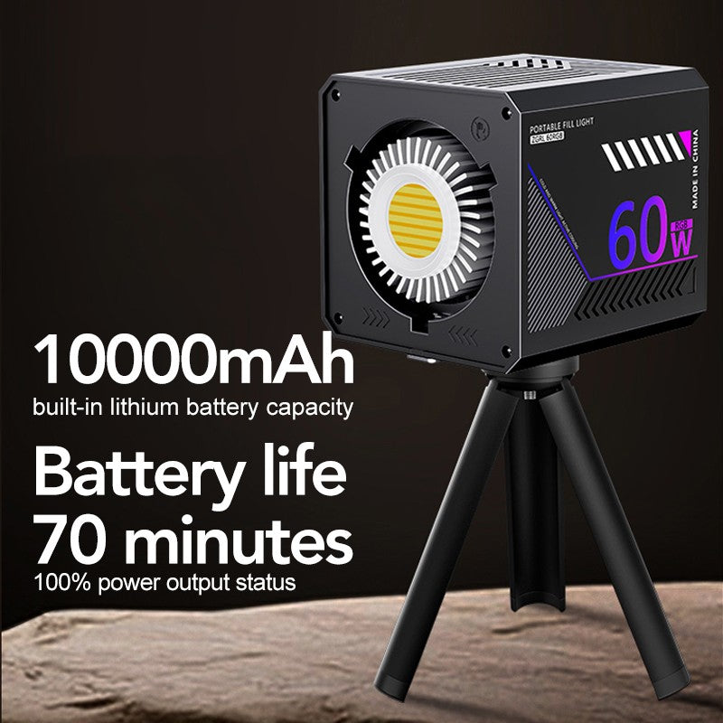 Luz de Vídeo LED RGB Portátil Recarregável 10000mAh para Vlog, Live e Fotos