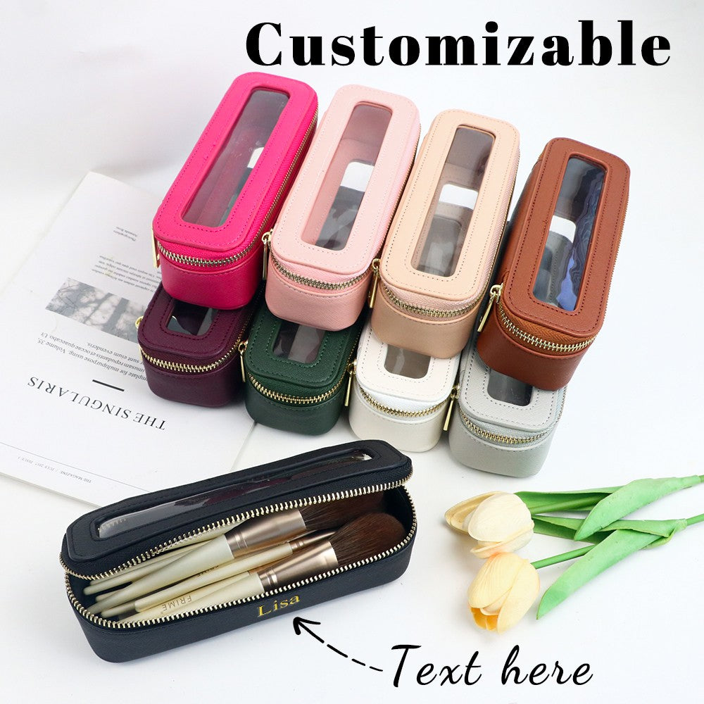 Necessaire Transparente Personalizada com Nome – Estojo para Pincéis em PU