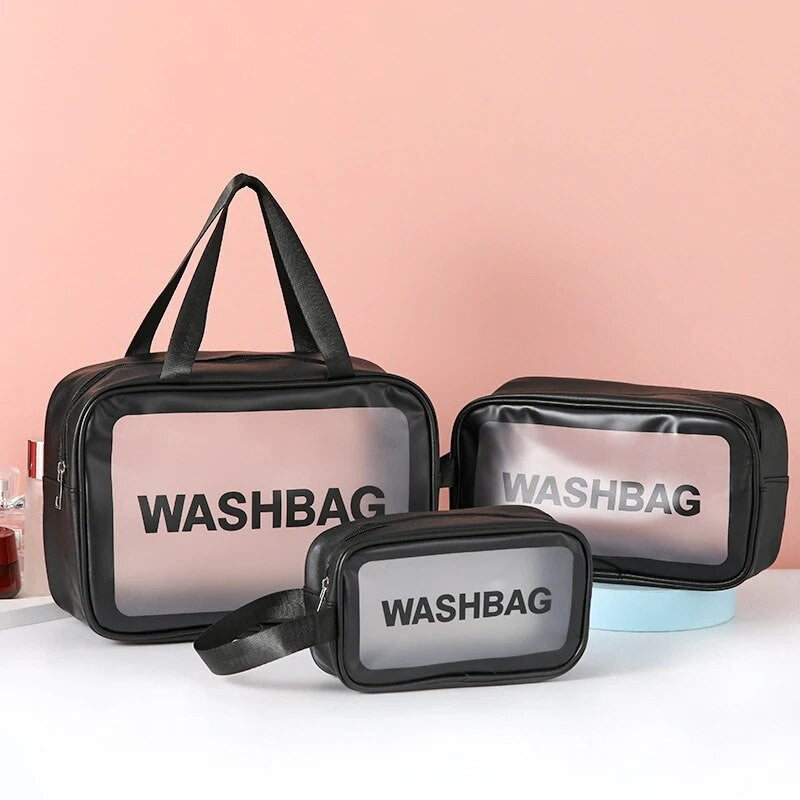 Necessaire Transparente em PVC com Zíper – Porta Maquiagem e Higiene