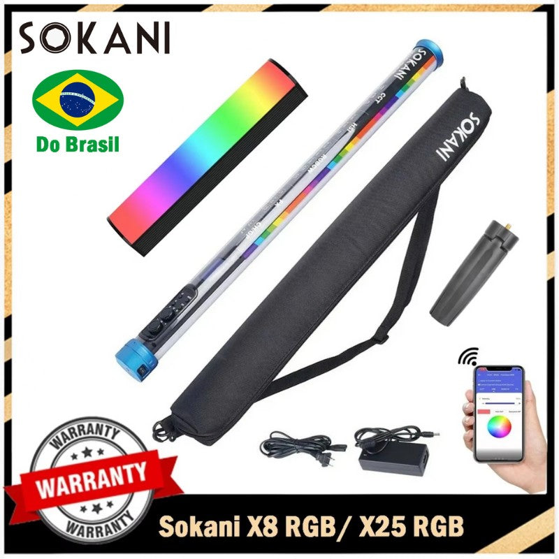 SOKANI X8 / X15 / X25 RGB – Bastão de Luz LED para Foto, Vídeo e Streaming