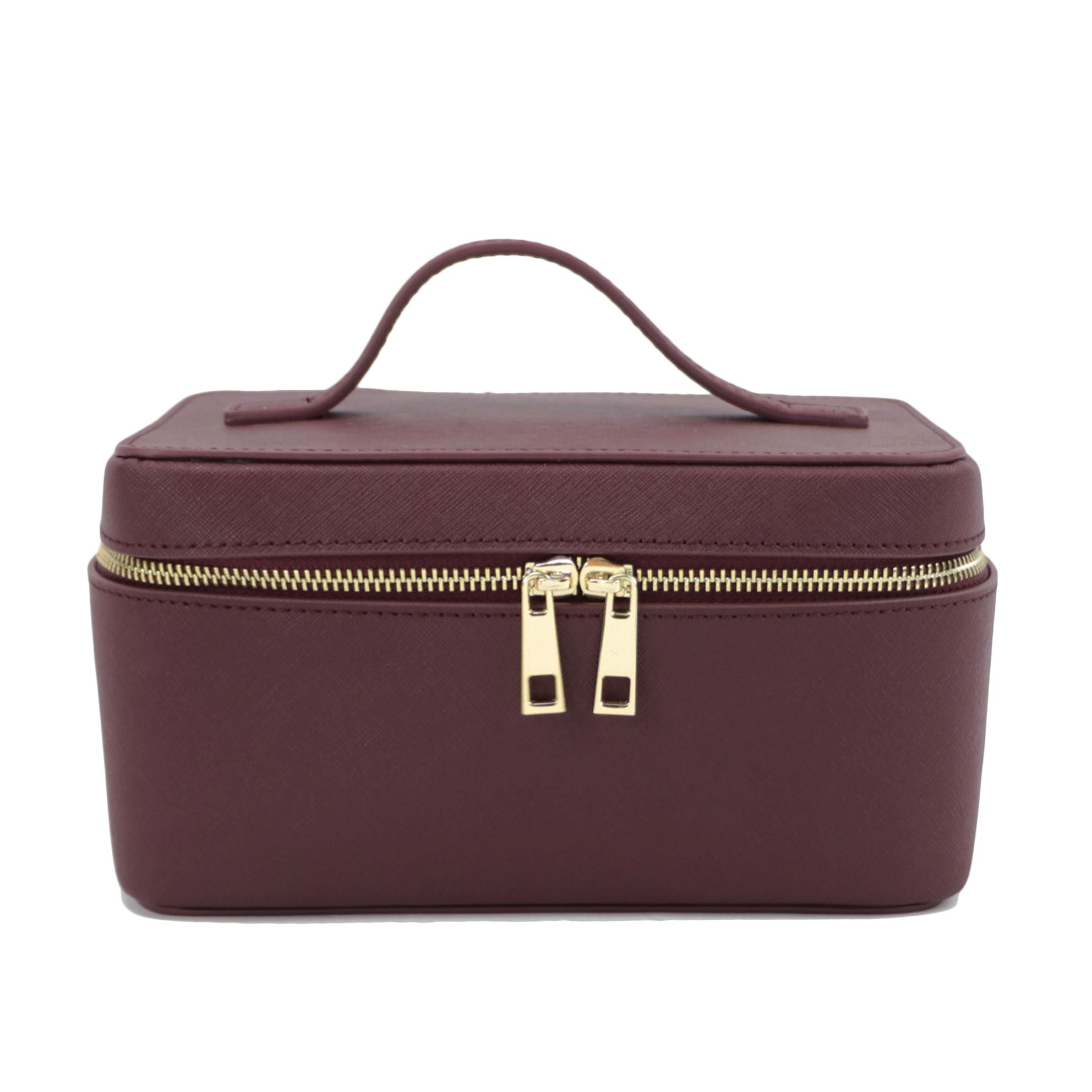 Necessaire Personalizada Feminina em Couro Saffiano – Estojo de Viagem com Zíper
