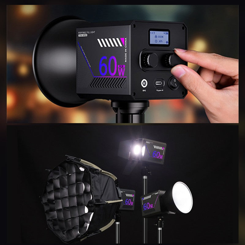 Luz de Vídeo LED RGB Portátil Recarregável 10000mAh para Vlog, Live e Fotos