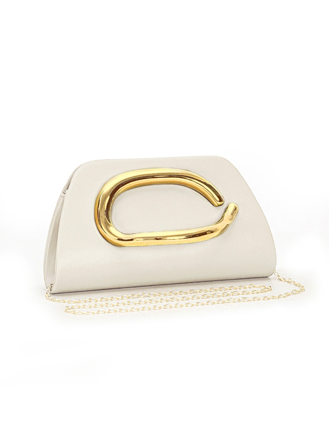 Clutch Feminina Box com Fivela Dourada – Bolsa de Festa Elegante