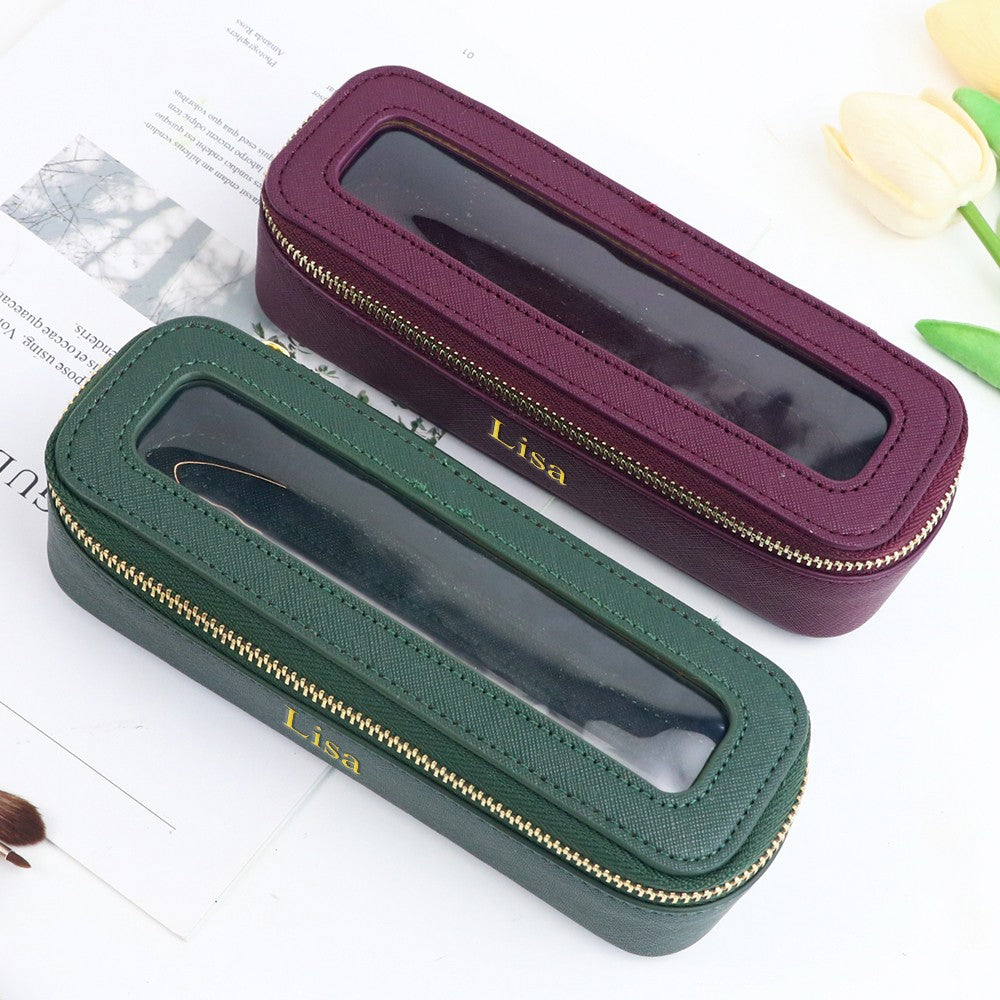 Necessaire Transparente Personalizada com Nome – Estojo para Pincéis em PU