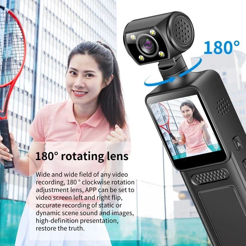 Mini Câmera Esportiva 4K Wi-Fi HD Grande Angular 180° com Estabilização