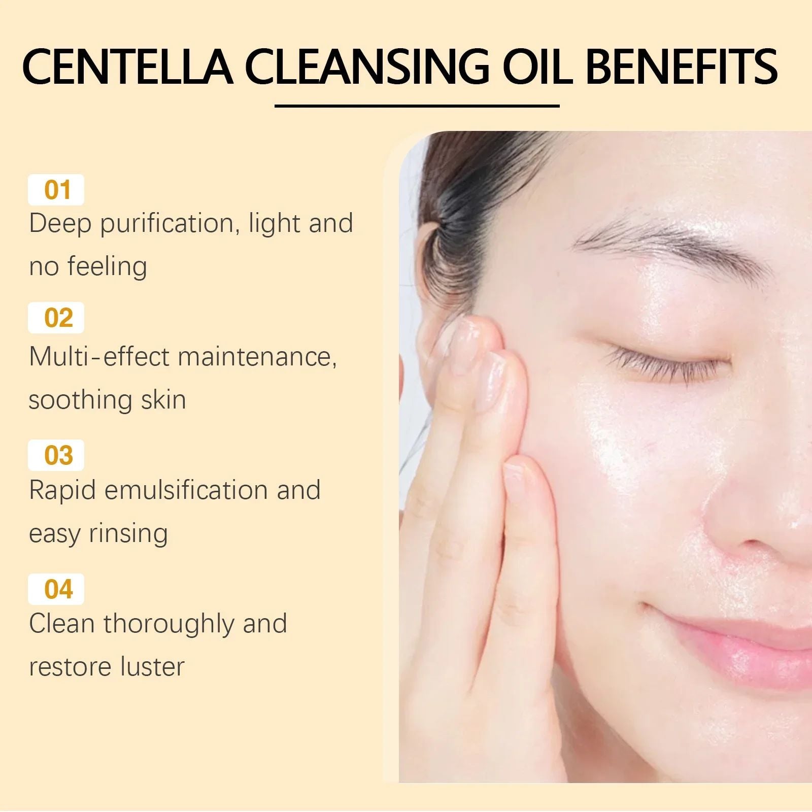 Óleo de Limpeza Facial Centella 100ml – Removedor de Maquiagem com Vitamina E