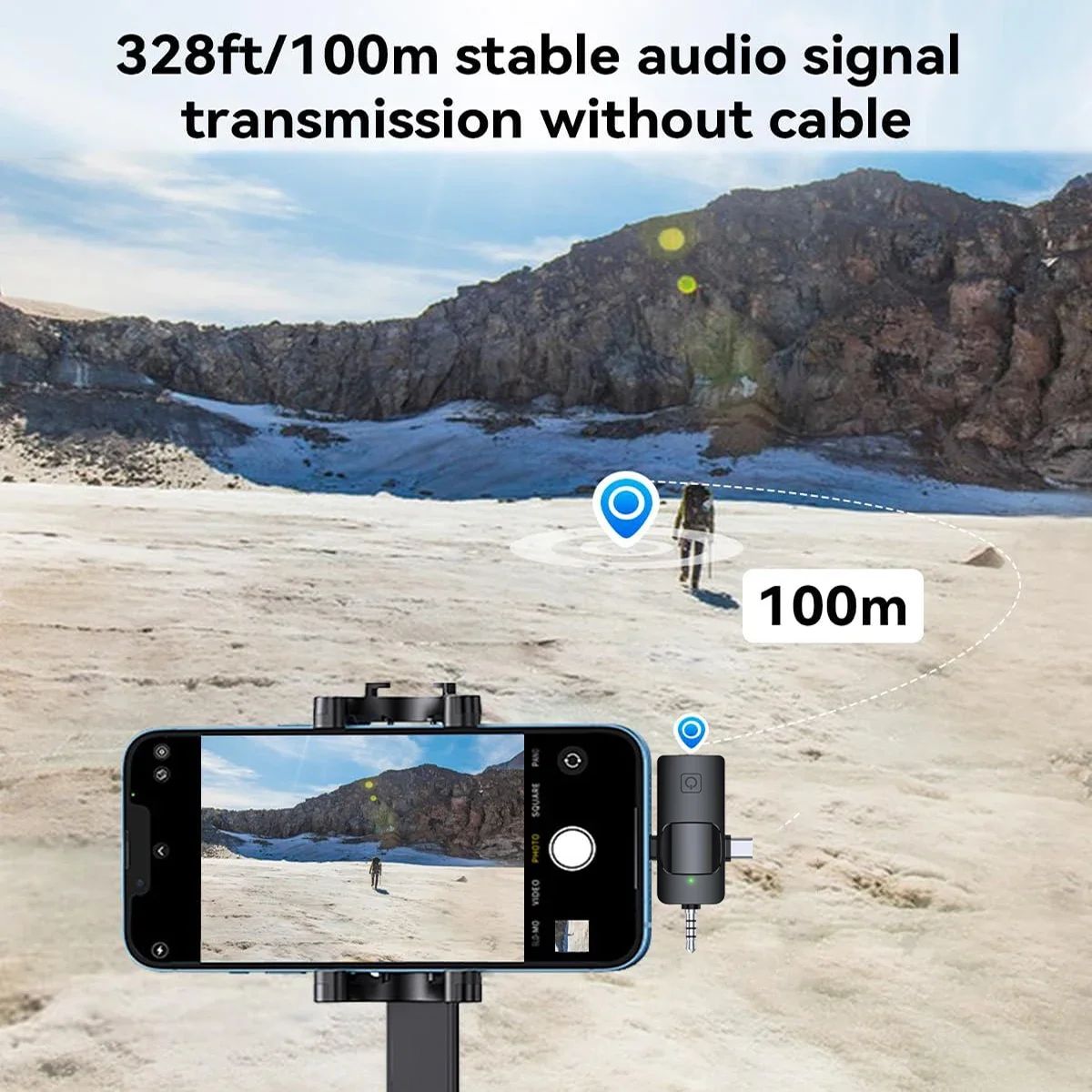 Microfone Lapela Sem Fio 3 em 1 para iPhone, Android e Câmera – Alta Qualidade