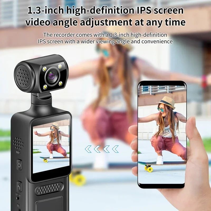 Mini Câmera Esportiva 4K Wi-Fi HD Grande Angular 180° com Estabilização