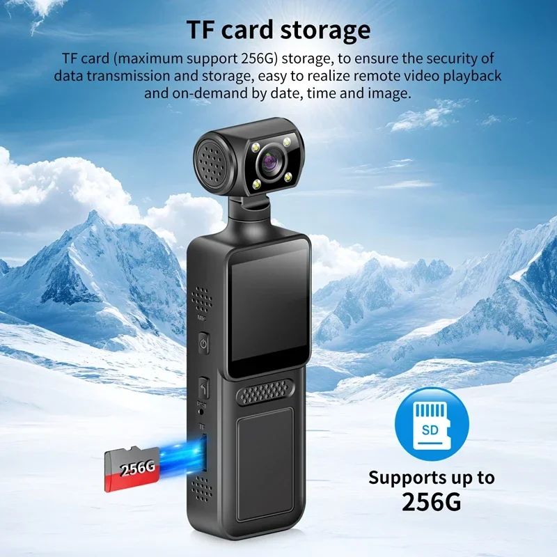Mini Câmera Esportiva 4K Wi-Fi HD Grande Angular 180° com Estabilização