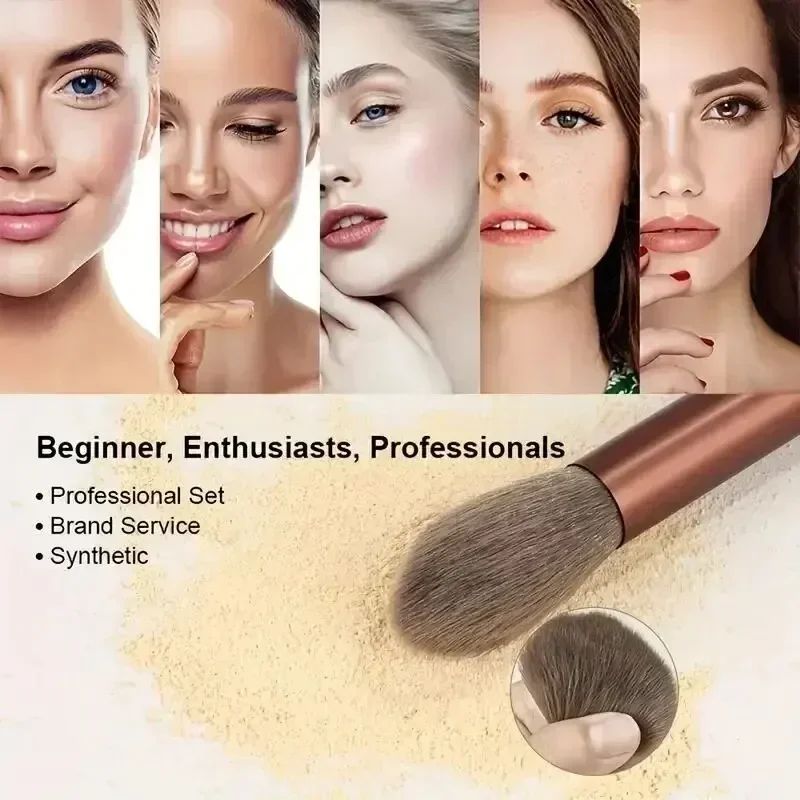 Kit Profissional de Pincéis de Maquiagem com Esponja e Necessaire – 13 a 16 Peças