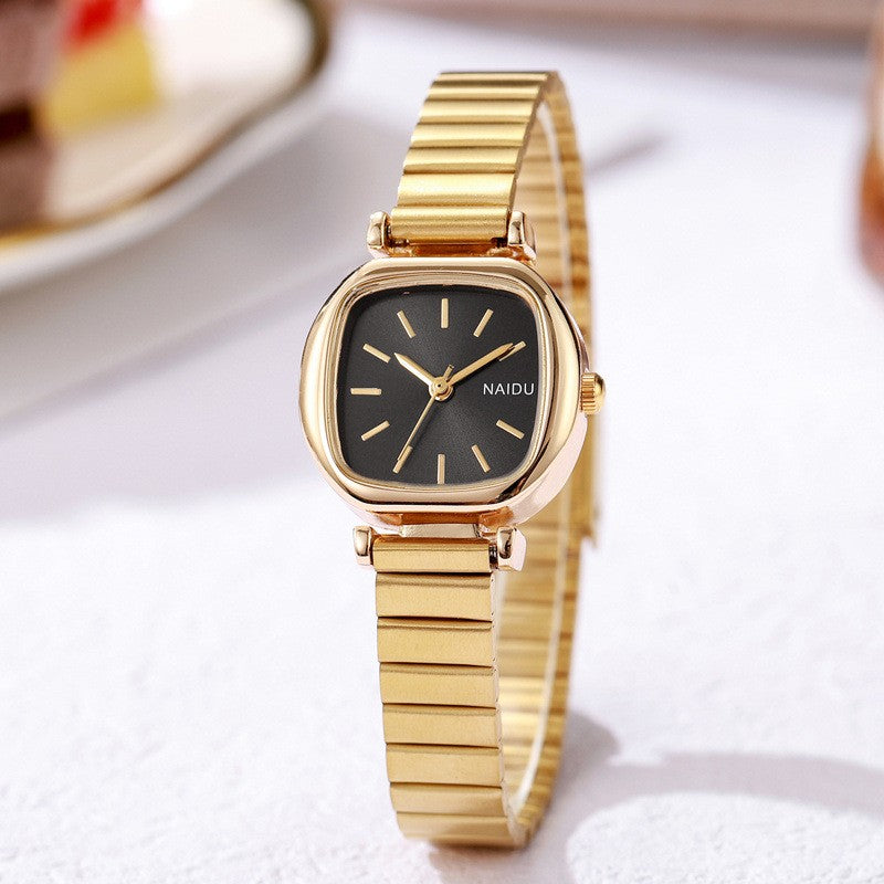 Relógio Feminino Quadrado em Aço Inoxidável – Quartzo Elegante e Minimalista