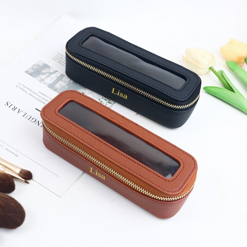 Necessaire Transparente Personalizada com Nome – Estojo para Pincéis em PU