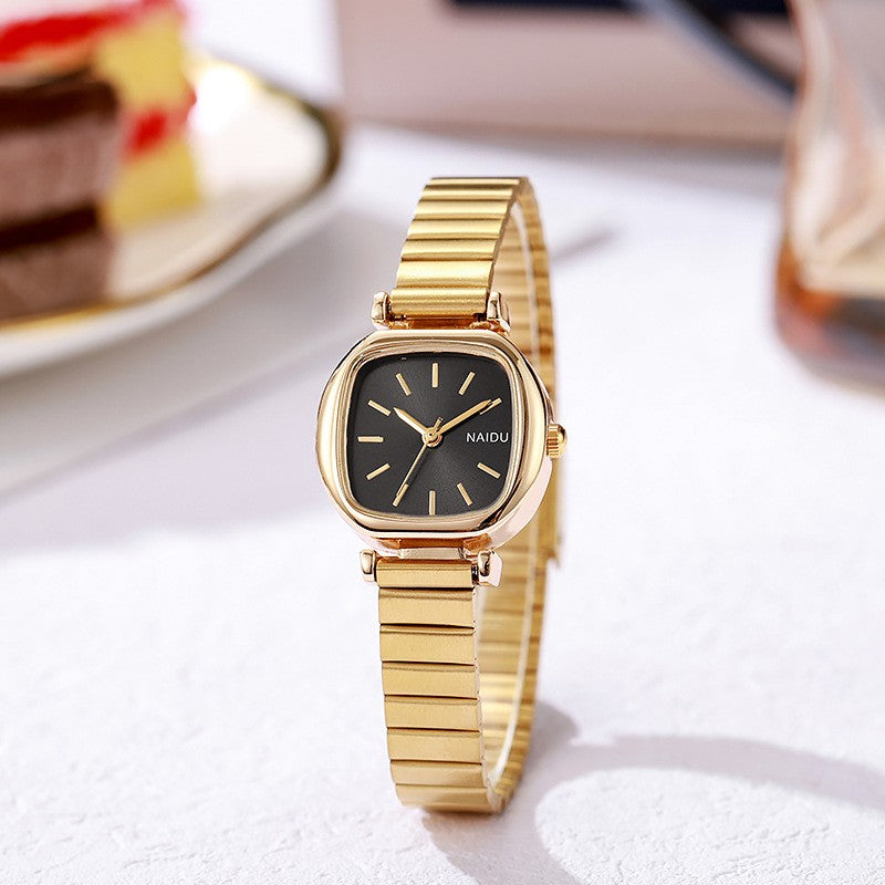Relógio Feminino Quadrado em Aço Inoxidável – Quartzo Elegante e Minimalista