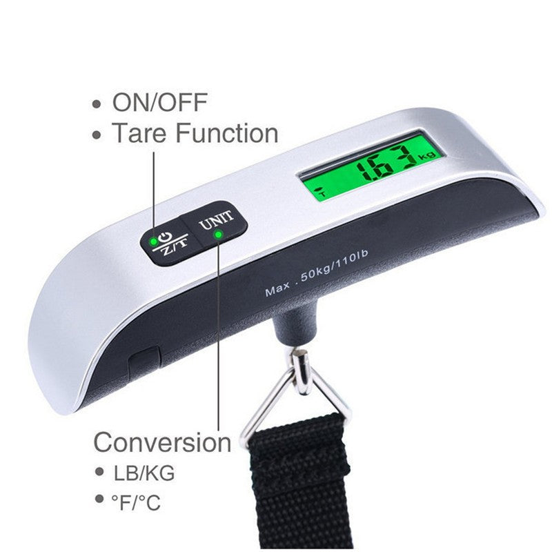 Balança Digital Portátil para Bagagem até 50kg com Display LCD