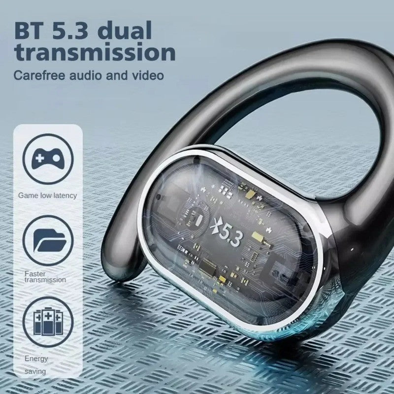 Fone Bluetooth 5.3 Earhook Esportivo com Microfone e Estojo de Carga