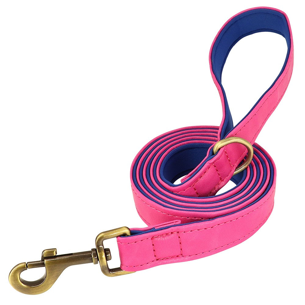 Coleira de Couro Personalizada para Cães com Plaquinha Gravada e Forro Acolchoado