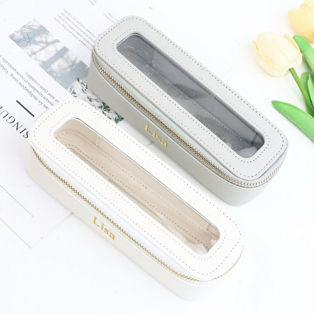 Necessaire Transparente Personalizada com Nome – Estojo para Pincéis em PU
