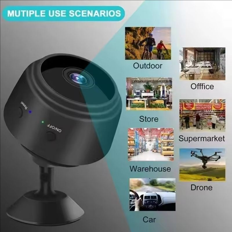 Mini Câmera Wi-Fi de Segurança 720P para Monitoramento Residencial