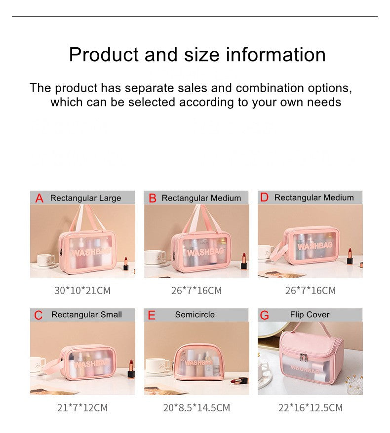 Necessaire Transparente Impermeável para Viagem – Bolsa de Maquiagem PVC