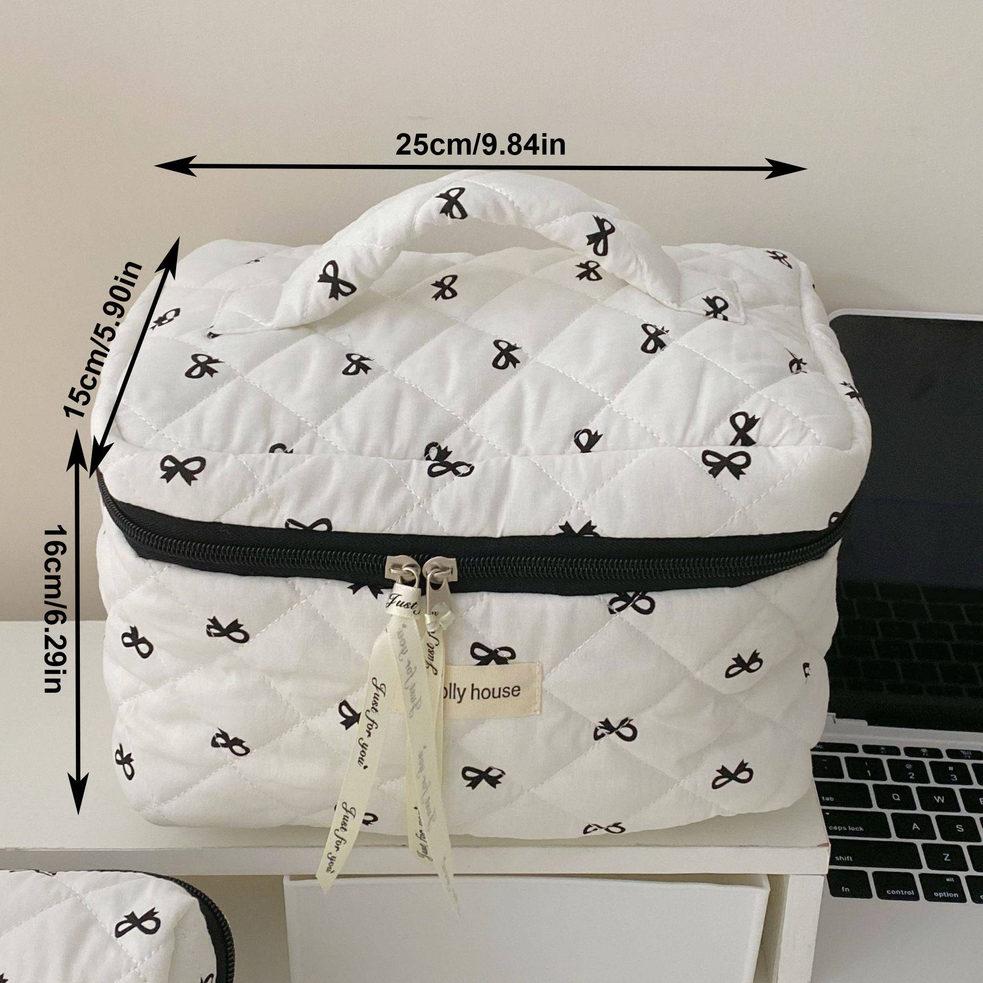 Necessaire Feminina Estampa Cereja – Bolsa Porta Maquiagem Portátil