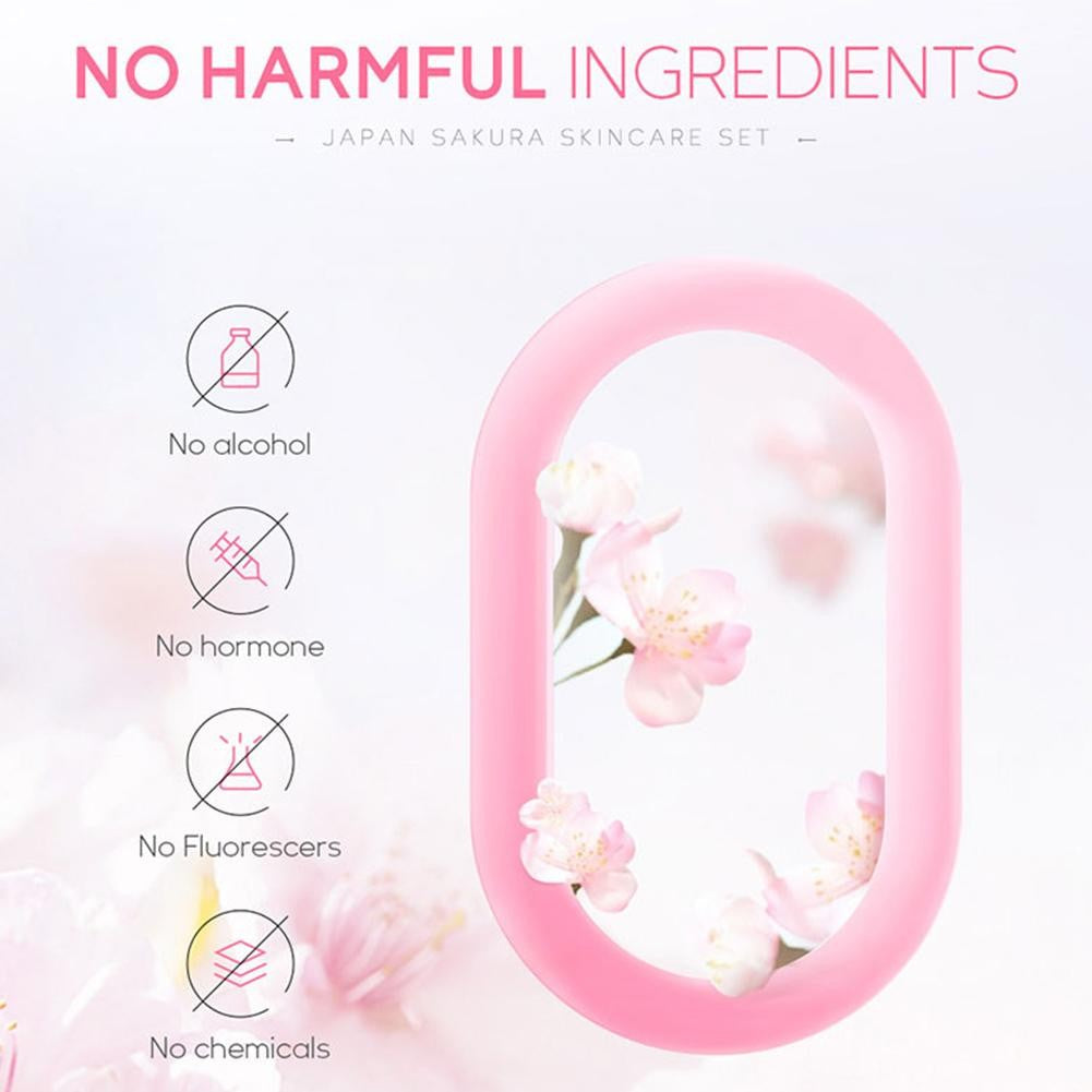 Kit Sakura LAIKOU 3 ou 5 Peças – Cuidados com a Pele, Sérum, Tônico, Creme Facial e Creme para Olhos
