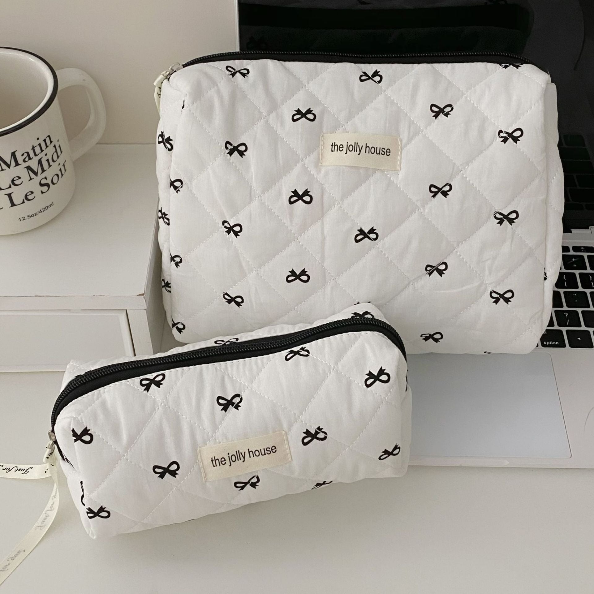 Necessaire Feminina Estampa Cereja – Bolsa Porta Maquiagem Portátil
