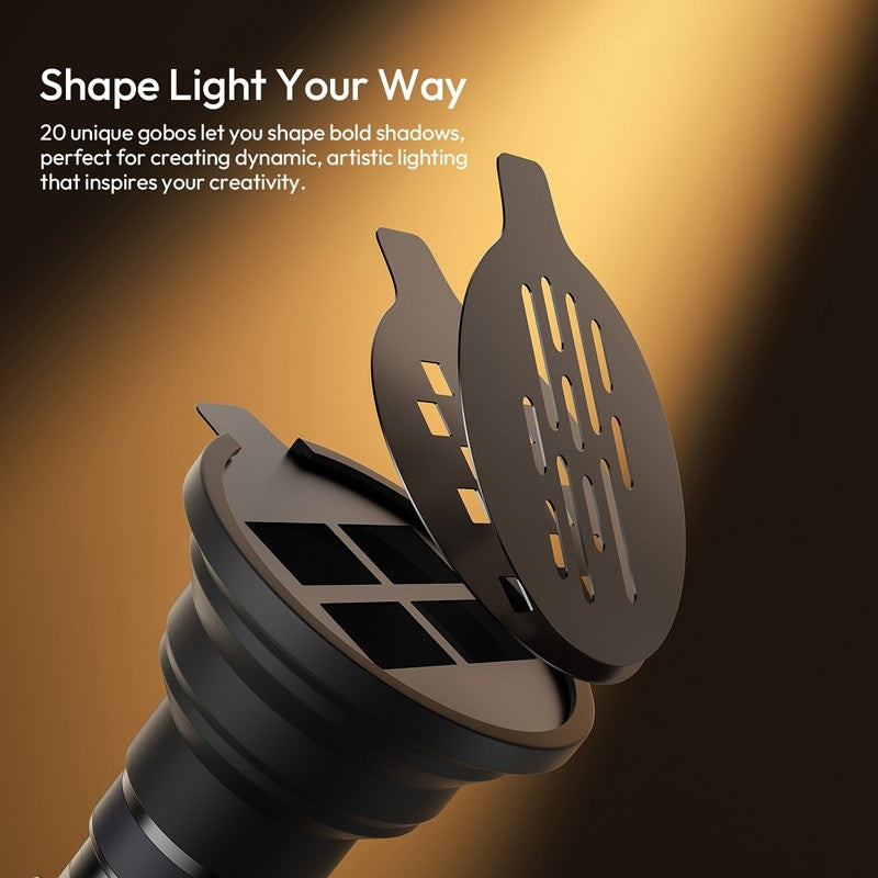 Ulanzi LM01 Luz LED RGB de Projeção com Gobos e Bateria 7500mAh para Vídeo