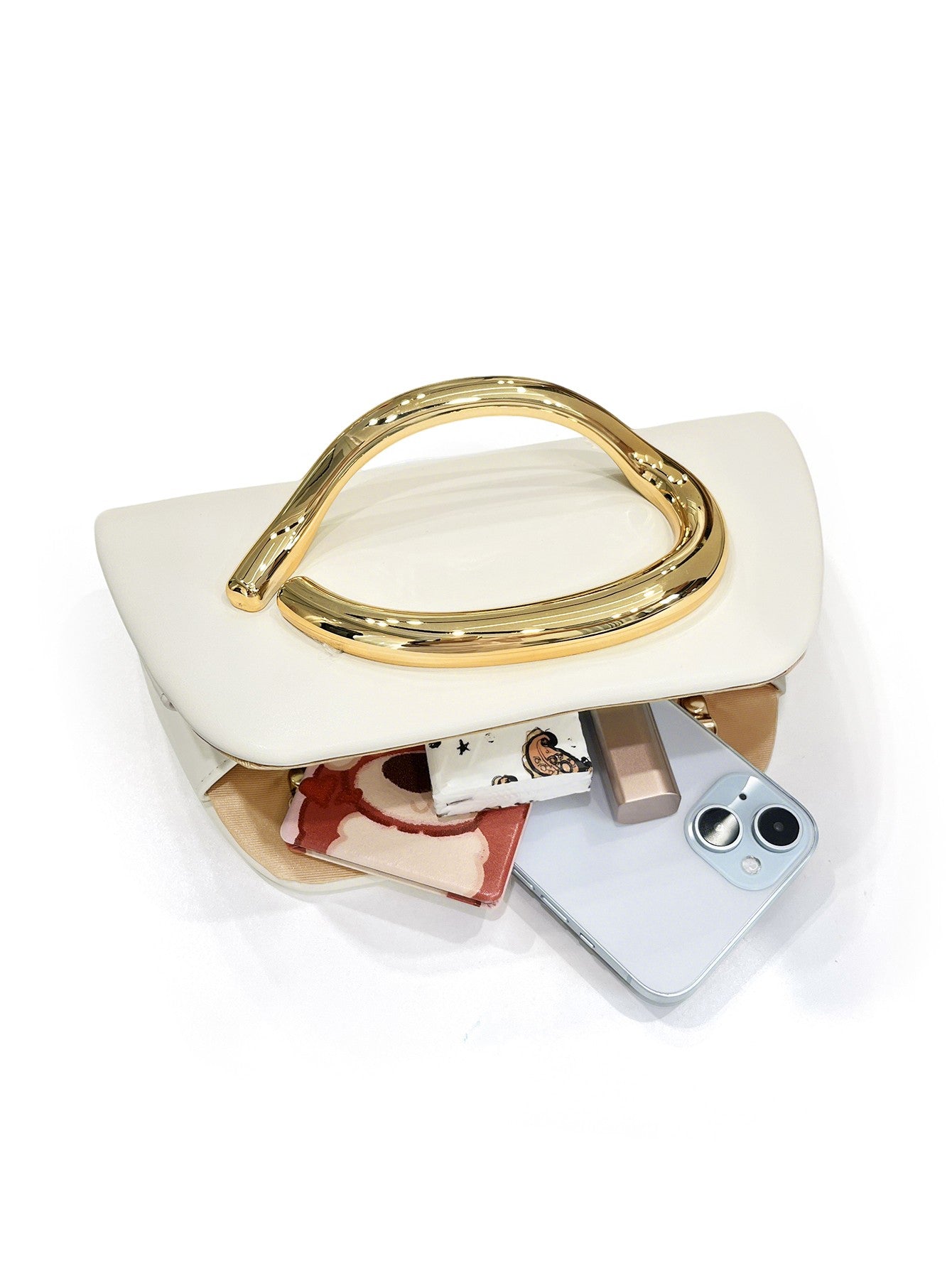 Clutch Feminina Box com Fivela Dourada – Bolsa de Festa Elegante