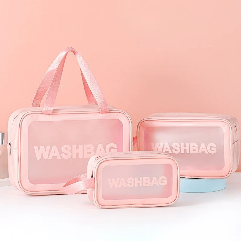 Necessaire Transparente em PVC com Zíper – Porta Maquiagem e Higiene