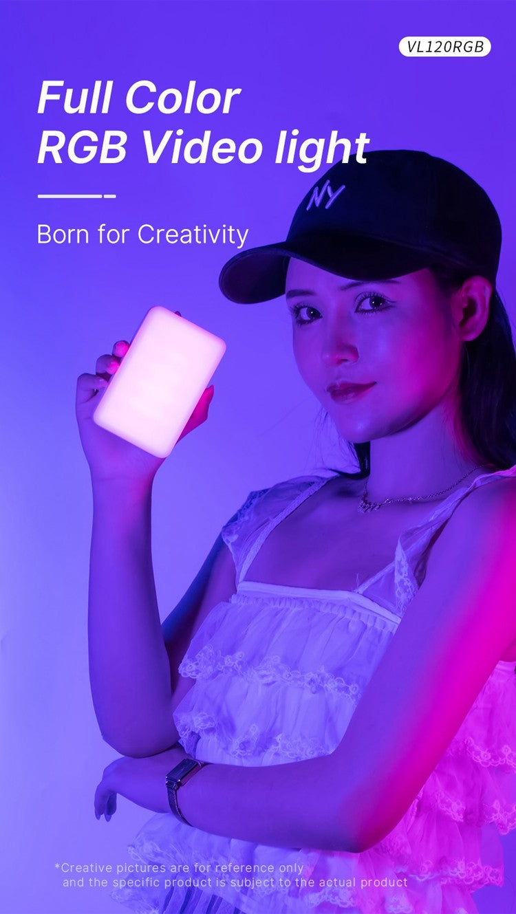 Ulanzi VL120 RGB Luz LED Portátil 2500K–9000K Recarregável para Vídeo e Foto