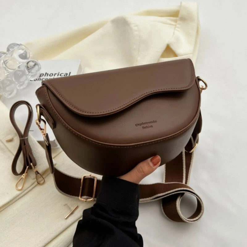 Bolsa Feminina Vintage Sela em Couro PU – Ombro e Transversal