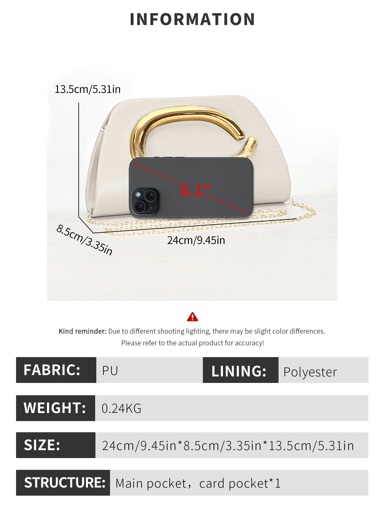 Clutch Feminina Box com Fivela Dourada – Bolsa de Festa Elegante