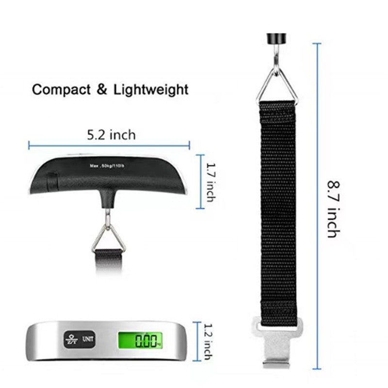 Balança Digital Portátil para Bagagem até 50kg com Display LCD