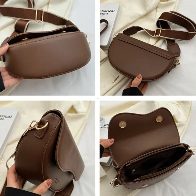 Bolsa Feminina Vintage Sela em Couro PU – Ombro e Transversal