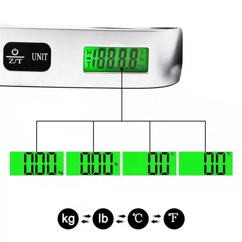 Balança Digital Portátil para Bagagem até 50kg com Display LCD