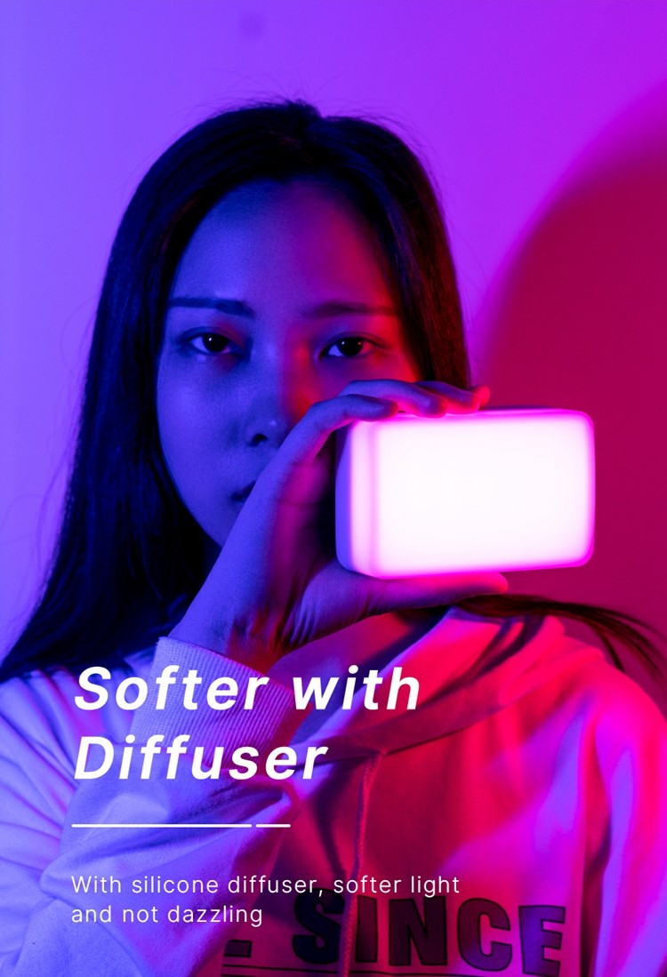 Ulanzi VL120 RGB Luz LED Portátil 2500K–9000K Recarregável para Vídeo e Foto