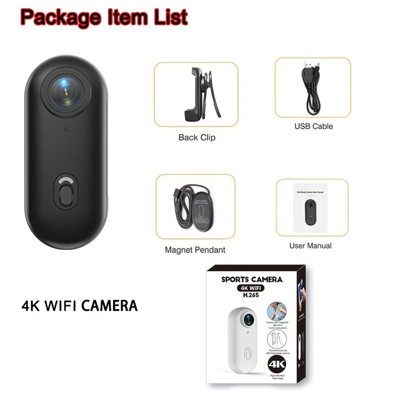 Mini Câmera de Ação 4K Wi-Fi à Prova d’Água com Estabilização – Moto, Bike e Aventuras