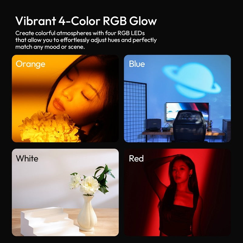 Ulanzi LM01 Luz LED RGB de Projeção com Gobos e Bateria 7500mAh para Vídeo