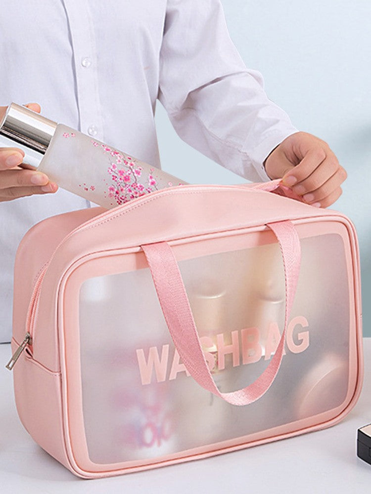 Necessaire Transparente em PVC com Zíper – Porta Maquiagem e Higiene