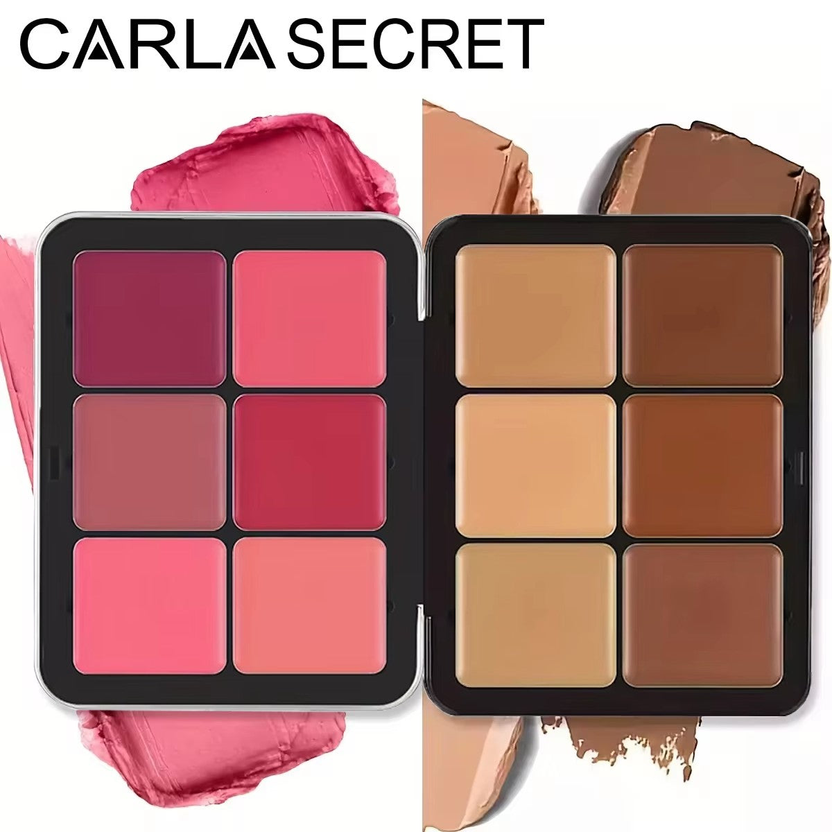 Paleta 12 Cores Creme – Corretivo, Blush e Contorno Matte em Estojo Metálico