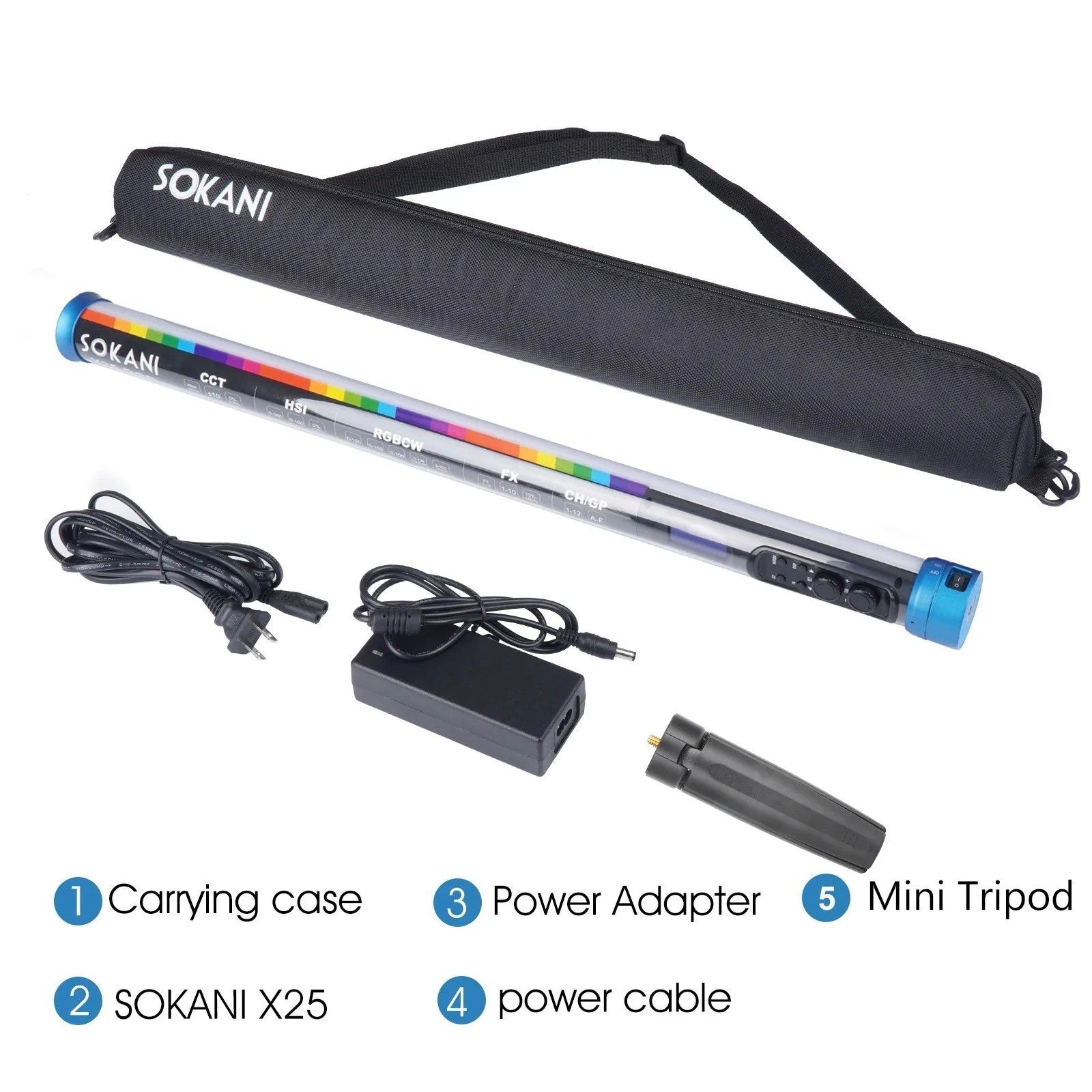 SOKANI X8 / X15 / X25 RGB – Bastão de Luz LED para Foto, Vídeo e Streaming